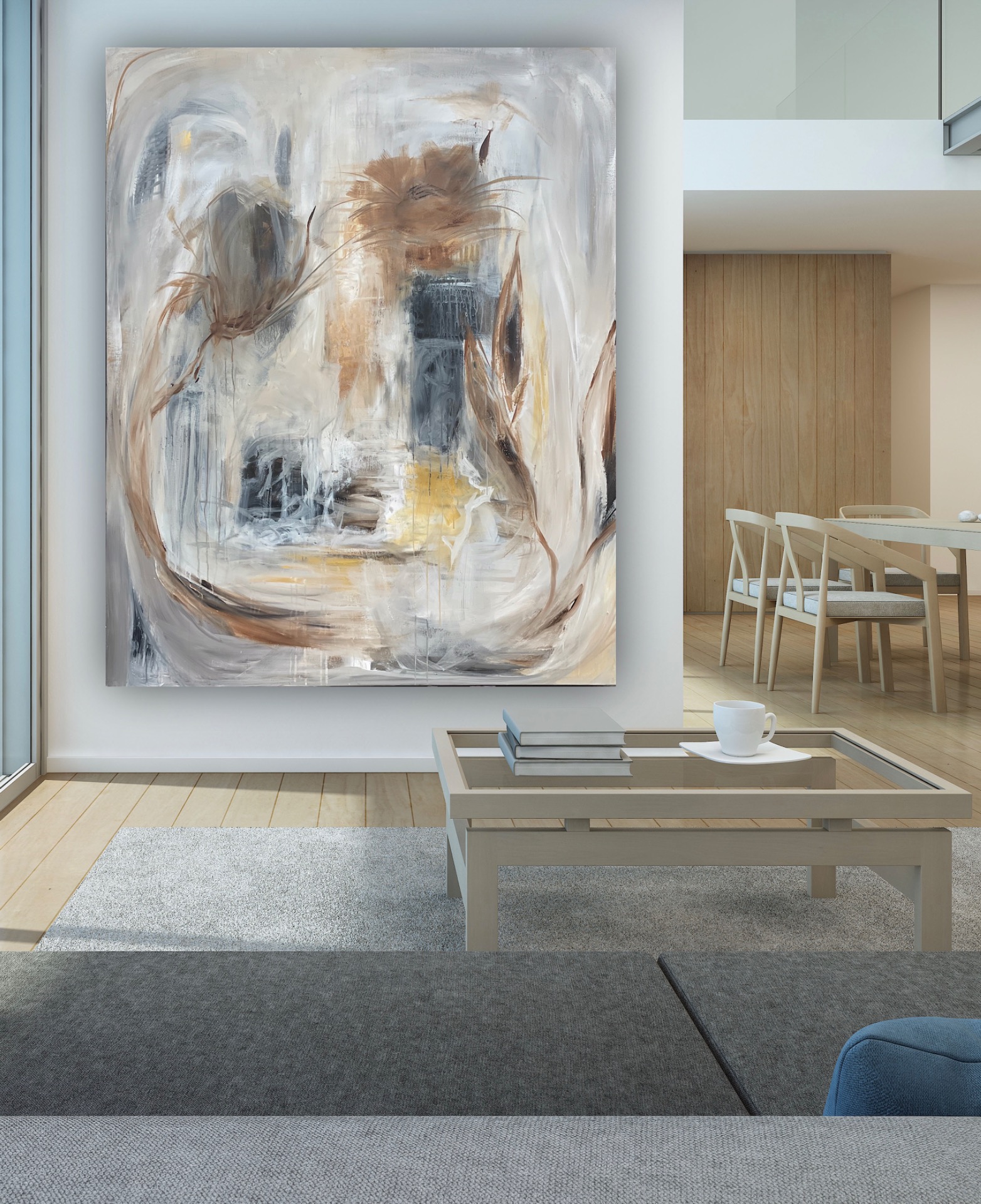 Maleri 120x150 cm - Abstrakt Akrylmaleri