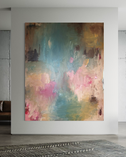 Abstrakt maleri Vægtløs i pastelfarver | Charlotte-art
