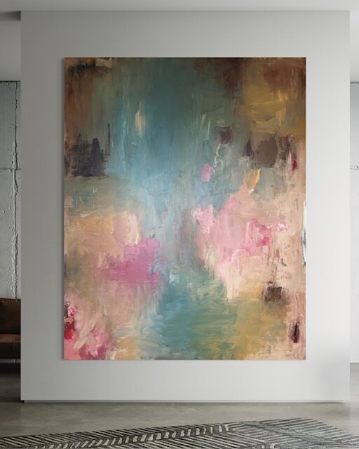 Abstrakt maleri Vægtløs i pastelfarver | Charlotte-art